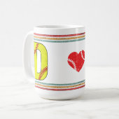 Vintage Retro Softball Letter D Classic コーヒーマグカップ (正面左)