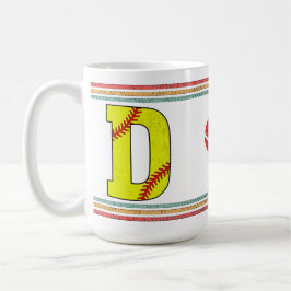 Vintage Retro Softball Letter D Classic コーヒーマグカップ