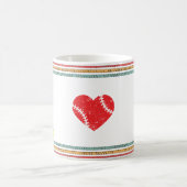 Vintage Retro Softball Letter Q Sports コーヒーマグカップ (中央)