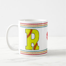 Vintage Retro Softball Letter R Varsity コーヒーマグカップ