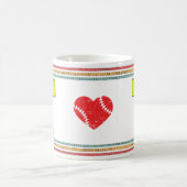 Vintage Retro Softball Letter T Artwork コーヒーマグカップ (中央)