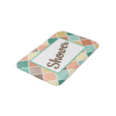 Vintage Retro-Style Diamond Pattern Customizable バスマット (アングル)