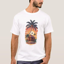 Vintage Retro Tropical Palm Tree Sunset Men's Grap