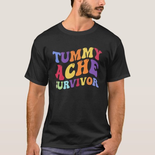 Vintage Retro Tummy Ache Survivor Tシャツ (正面)