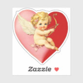 Vintage Retro Valentine Cupid Heart シール (シート)