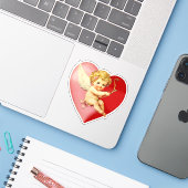 Vintage Retro Valentine Cupid Heart シール (ノートパソコンとiPhone)