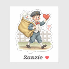 Vintage Retro Valentine Postal Service Mail  シール