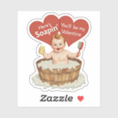 Vintage Retro Valentine Soap Baby Theme シール (シート)