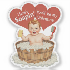 Vintage Retro Valentine Soap Baby Theme シール