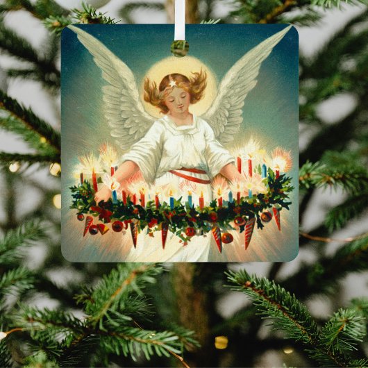 Vintage Retro Victorian Christian Christmas Angel メタルオーナメント