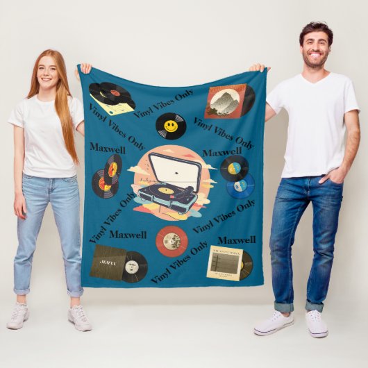 vintage retro vinyl Fleece Blanket フリースブランケット (インサイチュ)
