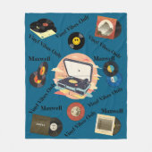 vintage retro vinyl Fleece Blanket フリースブランケット (正面)