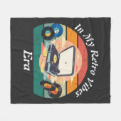 vintage retro vinyl Fleece Blanket フリースブランケット (正面(横))