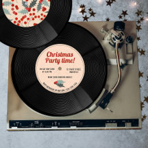 Vintage Retro Vinyl Record Music Christmas Party
