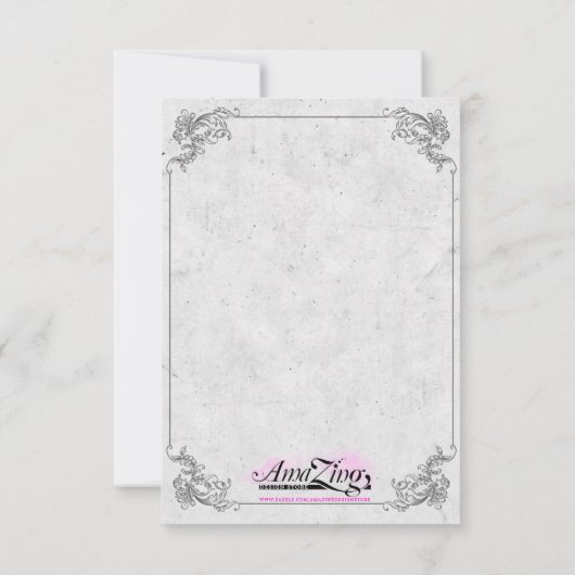 Vintage retro wedding invitation 招待状 (裏面)