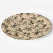 Vintage Retro Western Rodeo Cowboy ペーパープレート (アングル)