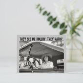  VINTAGE RETRO WOMAN IN CAR FUNNY Postcards ポストカード (スタンド正面)