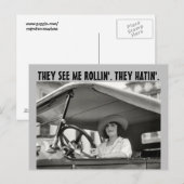  VINTAGE RETRO WOMAN IN CAR FUNNY Postcards ポストカード (正面/裏面)