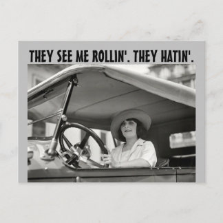  VINTAGE RETRO WOMAN IN CAR FUNNY Postcards ポストカード