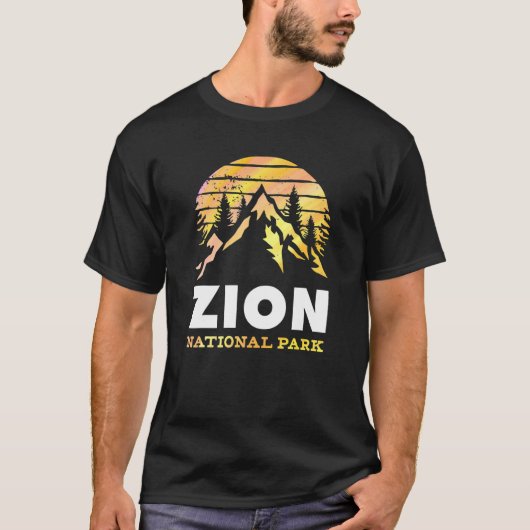 Vintage Retro Zion National Park Utah Tシャツ (正面)