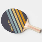 Vintage Retrograde Rainbow Angled Striping & Name 卓球ラケット (横)