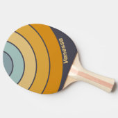 Vintage Retrograde Rainbow Circle Stripe & Name 卓球ラケット (横)