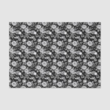 Vintage Revolver Floral Illustration Black White