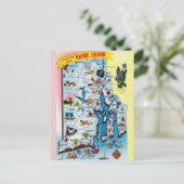 Vintage Rhode Island Map Postcard ポストカード (スタンド正面)