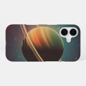 Vintage Ringed Planet iPhone 16ケース (裏面横)