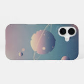 Vintage Ringed Planet iPhone 16ケース (裏面横)