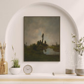 Vintage River Landscape | Rustic Countryside zsrt キャンバスプリント