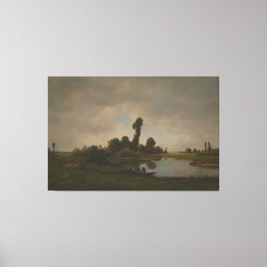 Vintage River Landscape | Rustic Countryside zsrt キャンバスプリント (正面)