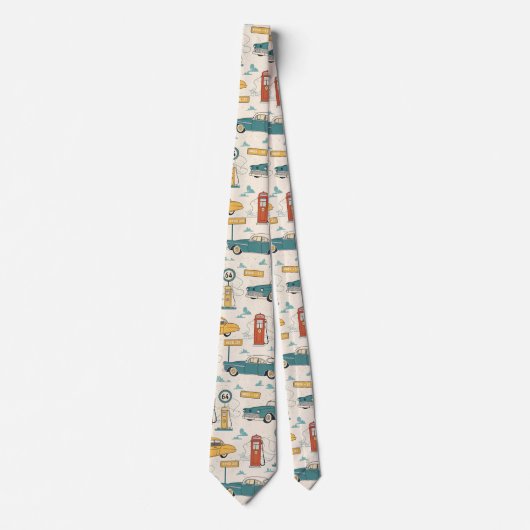 Vintage Road Trip Pattern (1) ネクタイ (正面)
