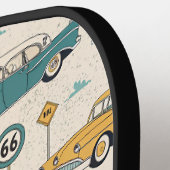 Vintage Road Trip Pattern (1) ピックルボールラケット (左詳細)