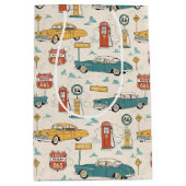 Vintage Road Trip Pattern (1) ミディアムペーパーバッグ (正面)