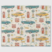 Vintage Road Trip Pattern (1) ラッピングペーパー (フラット)