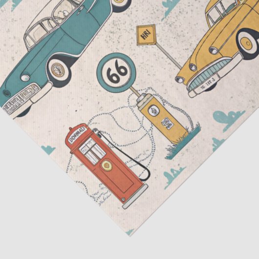 Vintage Road Trip Pattern (1) 薄葉紙 (詳細)
