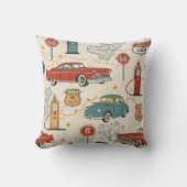 Vintage Road Trip Pattern (2) クッション (正面)