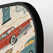 Vintage Road Trip Pattern (2) ピックルボールラケット (左詳細)