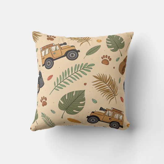 Vintage Road Trip Pattern (3) クッション (裏面)