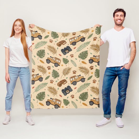 Vintage Road Trip Pattern (3) フリースブランケット (インサイチュ)