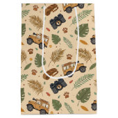 Vintage Road Trip Pattern (3) ミディアムペーパーバッグ (裏面)