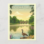 Vintage Rockford Illinois ポストカード (正面)