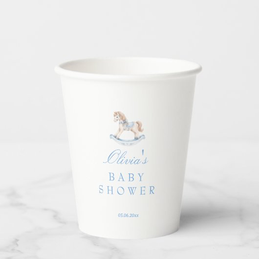 Vintage Rocking Horse Baby Shower  紙コップ (正面)
