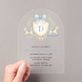 Vintage Rocking Horse Boy First Birthday アクリル招待状 (インサイチュ (ポータブル))