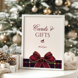 Vintage Rocking Horse Cards and Gifts Red Bow ポスター