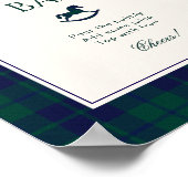 Vintage Rocking Horse Plaid Momosa bar ポスター (角)