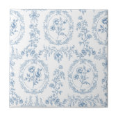 Vintage Rococo Flowers Floral Pattern タイル (正面)