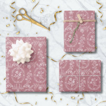 Vintage Rococo Flowers Floral Pattern