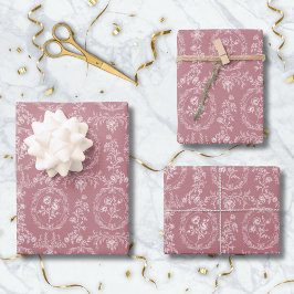 Vintage Rococo Flowers Floral Pattern ラッピングペーパーシート